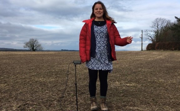 Student in field